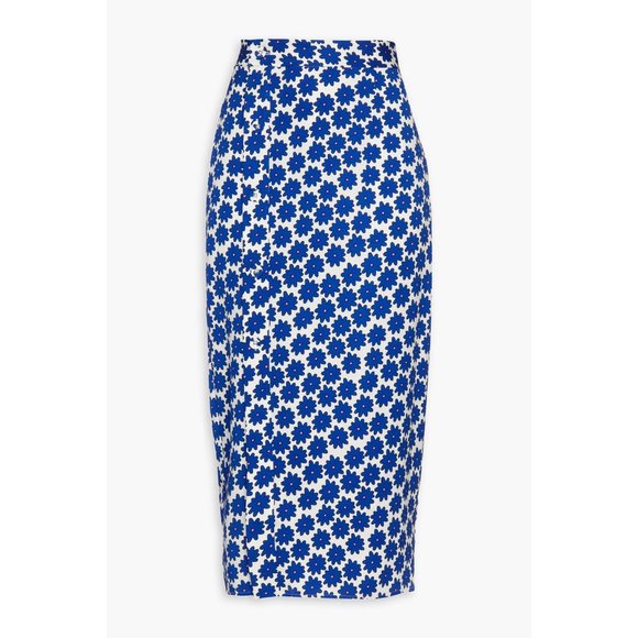 Diane Von Furstenberg Calandra Daisy Dots Silk Midi Skirt 12 - Picture 7 of 7